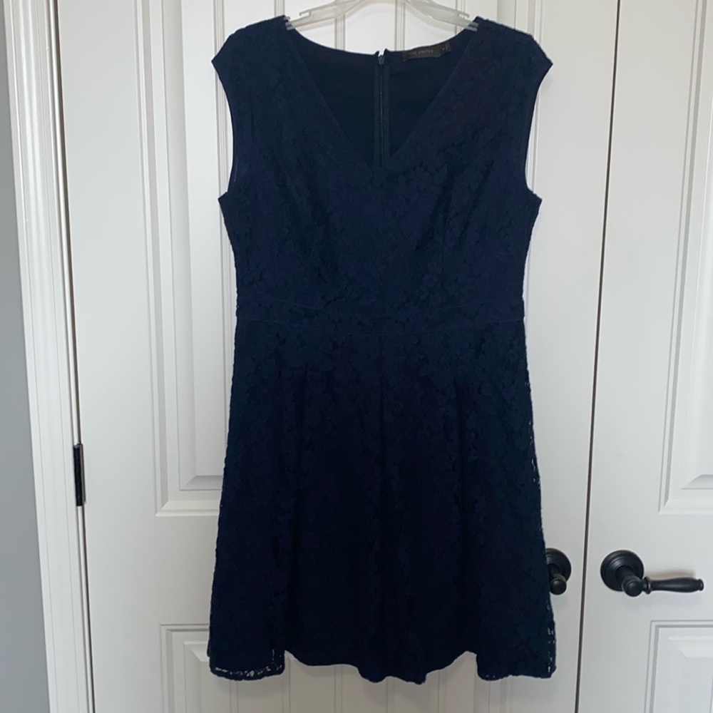 Navy lace v-neck dress!